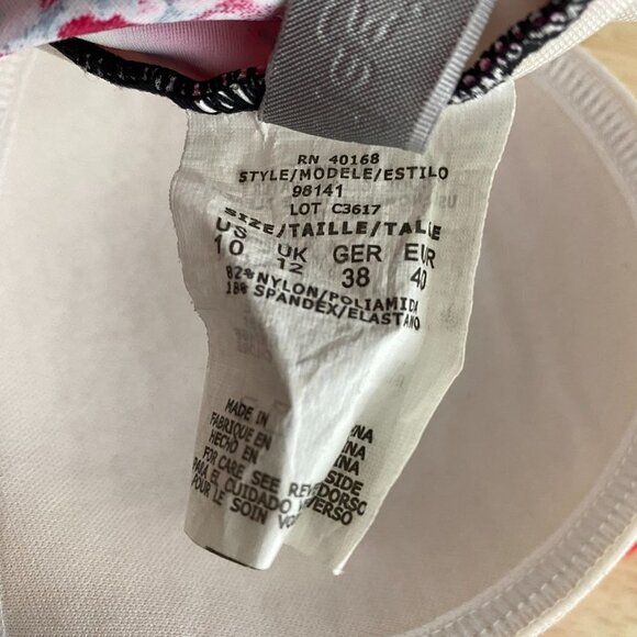 Magicsuit Tankini Swim Top Asymmetrical Floral Ruffle Women's Size 10 - Picture 7 of 7